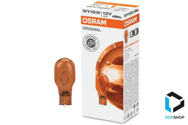 Лампа WY16W желтая для указателя заднего поворотникаа Лада Веста и др, Osram