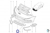 Красная накладка в передний бампер Лада Гранта FL Drive Active, оригинал 8450104411