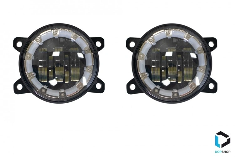 Двухрежимные LED ПТФ Лада Веста, комплект вертикальная линза
