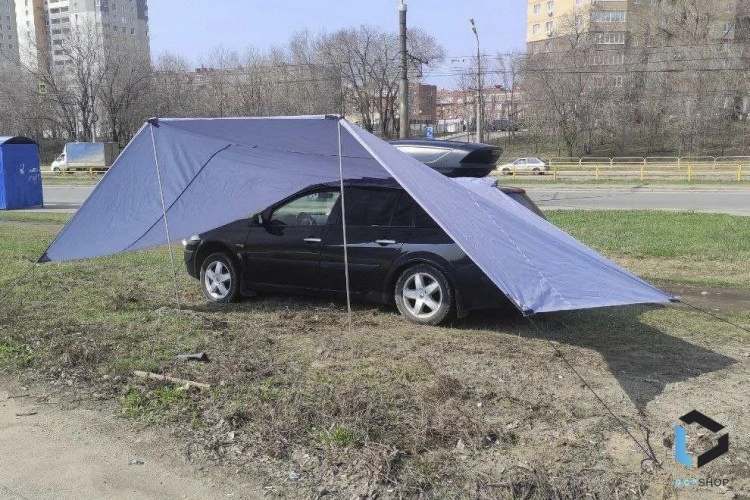 Тент-маркиза для автомобиля на рейлинги, 2 стенки, АрмАвто