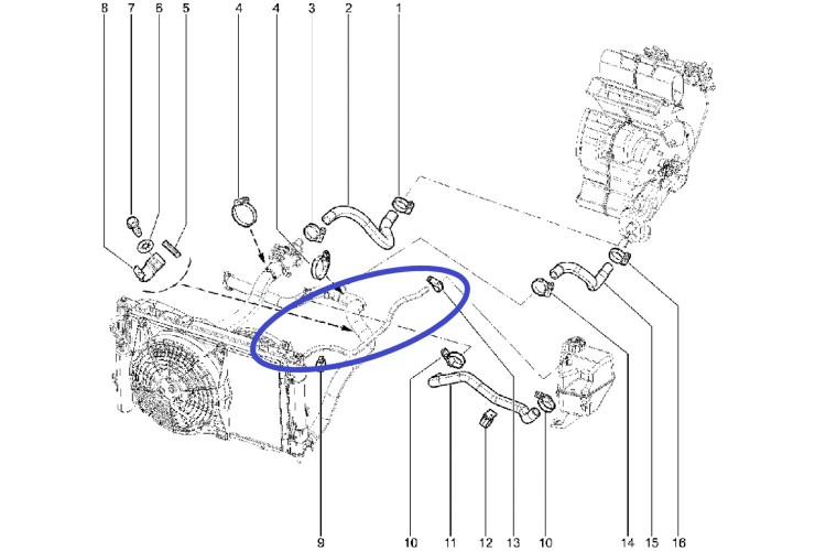 Пароотводящий патрубок расширительного бачка Лада Гранта, Калина, Датсун, 2190-1303095 силикон