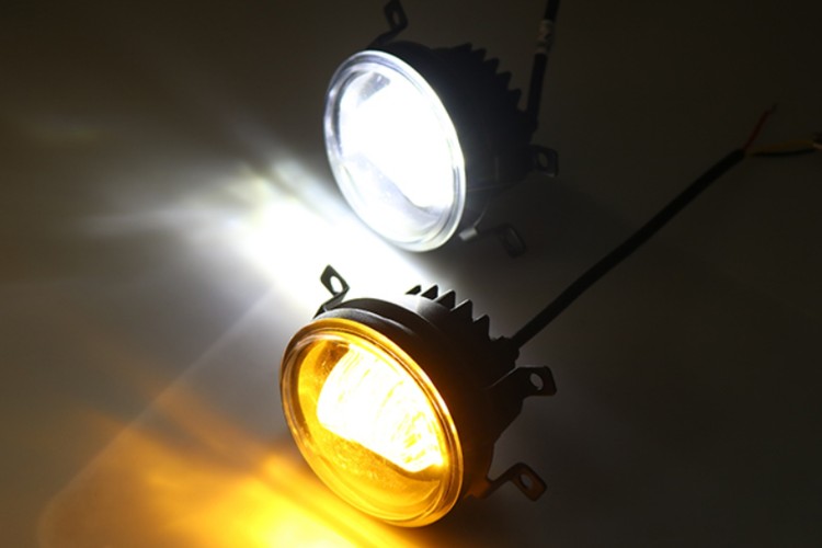 Двухрежимные светодиодные ПТФ Лада Веста, бело-желтый LED 
