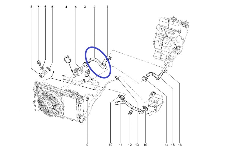Верхний патрубок радиатора отопителя Лада Гранта, Калина, Датсун, 2190-8101200 силикон