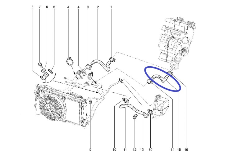 Нижний патрубок радиатора отопителя Лада Гранта, Калина, Датсун, 2190-8101204 силикон