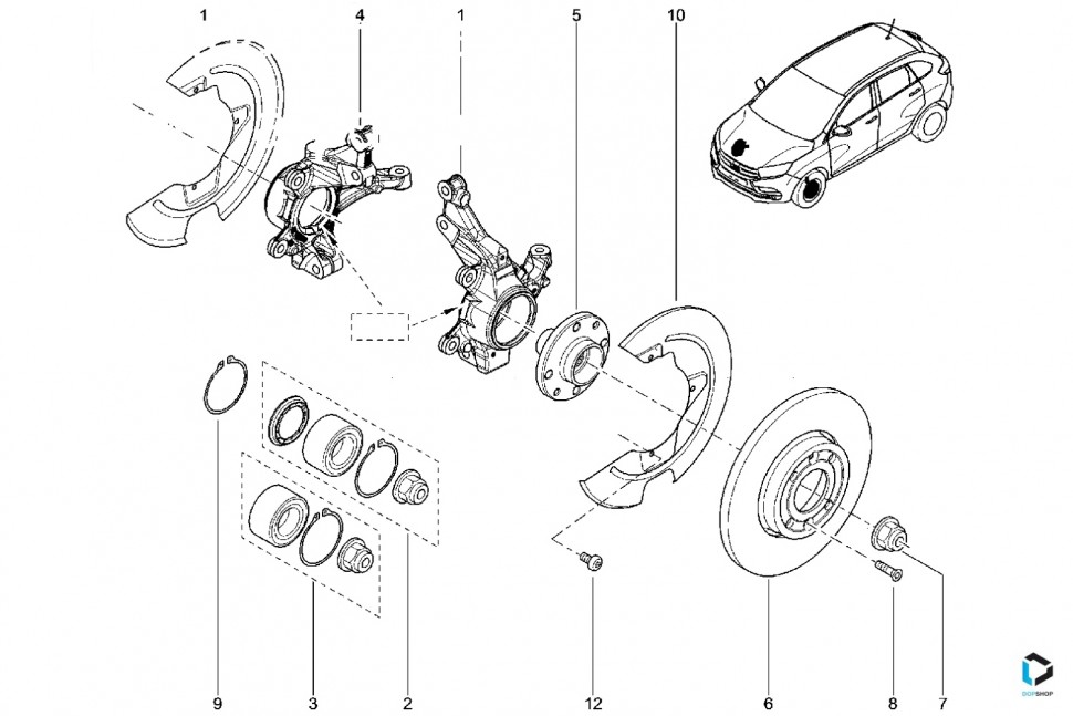 Передний подшипник без АБС Рено Логан, Лада Ларгус, Marshall аналог ...