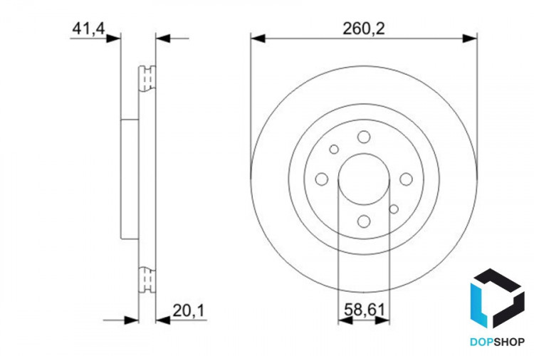 Передние тормозные диски R14 Лада Гранта, Калина, Приора, аналог 2112-3501070 BOSCH