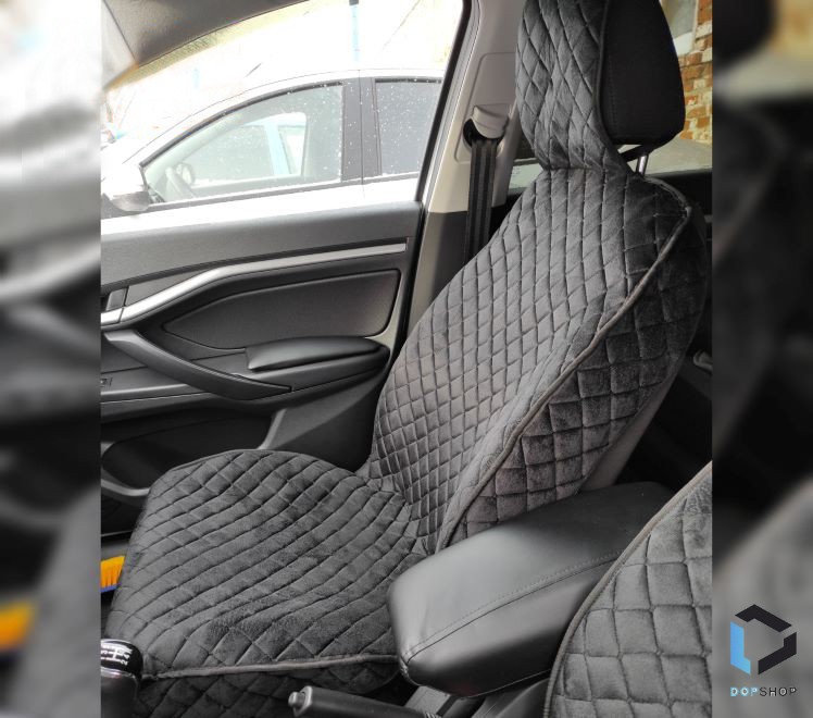 Накидки на сиденья, ВЕЛЮР с защитой боковин (2 шт.)