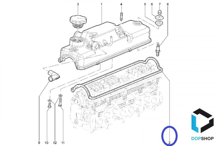 Прокладка клапанной крышки Лада Ларгус, Гранта, Калина 8 клапанов, оригинал 21080100327010