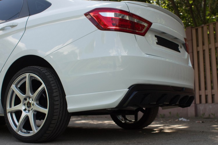 Юбка заднего бампера Лада Веста, Веста СВ, VTS ASM Tuning 